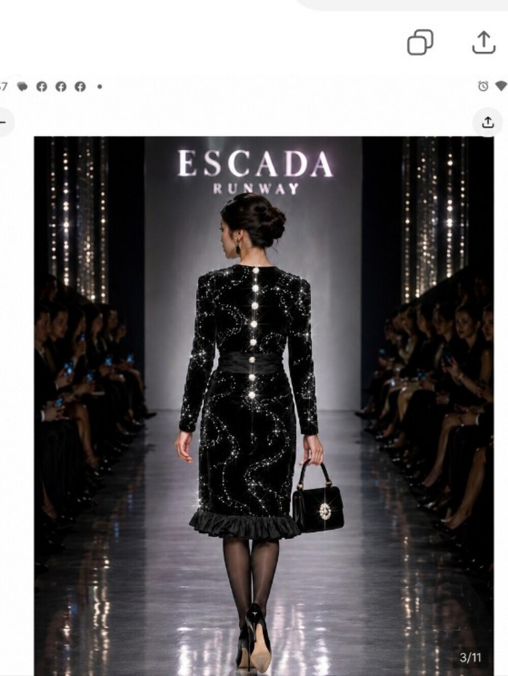 WOW Rare Exquisite Escada Couture 6 Crystal Black Velvet Silk Luxury Dress Italy - Picture 10 of 12